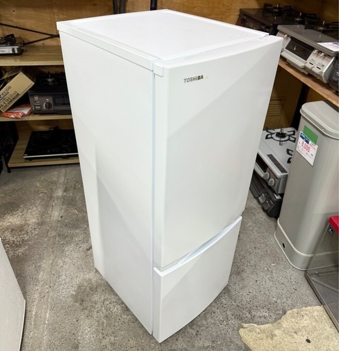 札幌市内配送可 【6ヵ月保証付き】美品 22年製 東芝 TOSHIBA 153L 2ドア冷蔵庫 GR-T15BS-W 右開き