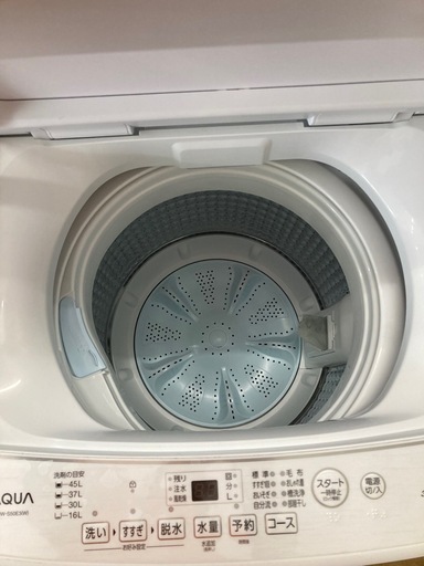 2023年製AQUA 5．0kg全自動洗濯機 e angle select ホワイト AQW-S50E3(W)  リサイクルショップ宮崎屋　佐土原店　25.1.6F