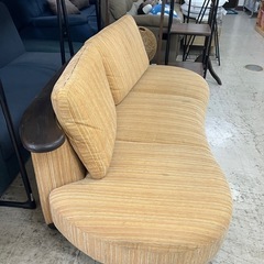 Y2501-035 アサヒ 3人掛けソファ 楕円 キズ 汚れありの画像