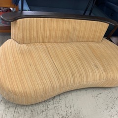 Y2501-035 アサヒ 3人掛けソファ 楕円 キズ 汚れありの画像