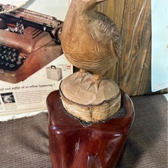 木製　置物　鳥の画像