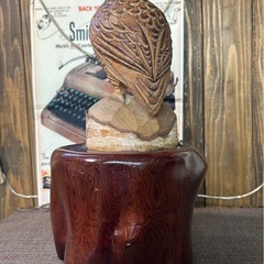 木製　置物　鳥の画像