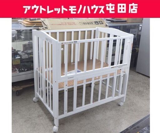 カトージ 折りたたみ ミニベビーベッド 内寸60×90cm ホワイト 元箱あり ☆ 札幌市 北区 屯田