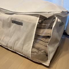 【お譲り先決まりました】カインズ　来客布団セット　収納ケース 付の画像