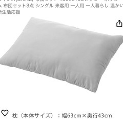 【お譲り先決まりました】カインズ　来客布団セット　収納ケース 付の画像