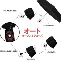 【未使用】ワンタッチ開閉折りたたみ傘　黒　雨傘の画像