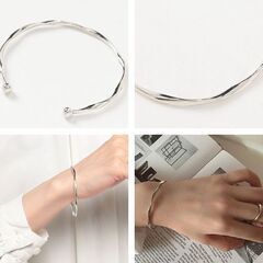 シルバーバングルブレスレット（新品）の画像
