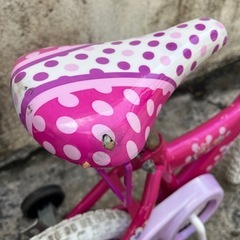 12インチガールズバイクDisney　Minnie Pink Bikeピンクバイクミニーちゃん🍉プロフ必読の画像