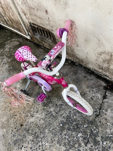 12インチガールズバイクDisney　Minnie Pink Bikeピンクバイクミニーちゃん?プロフ必読