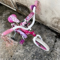 12インチガールズバイクDisney　Minnie Pink Bikeピンクバイクミニーちゃん🍉プロフ必読の画像