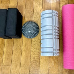 【あげます】ヨガブロック、バランス、ヨガマット、フォームローラー