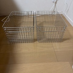 無印良品　ステンレスカゴ2個セットの画像
