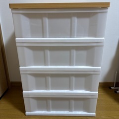 取引中　チェスト　4段ウッドトップチェスト