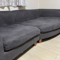 お気軽にお問い合わせください🌱ソファ　200cm超大型　3人4人掛け　グレー　グレージュ　の画像