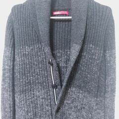 【74%OFF】RIELABO メンズ カーディガン 衿付き 大幅ボーダーの画像