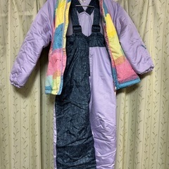 【美品】スノーウエア上下セット（サイズ=130）パープル系の画像