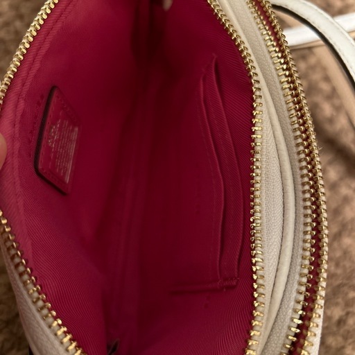 新品未使用品★COACH 花柄ポーチ ホワイト2ウェイポシェットショルダー