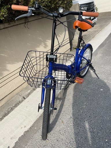 未使用品　折り畳み自転車　ダークブルー