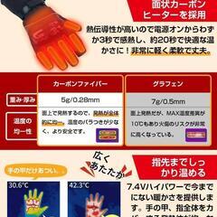 新品★速暖　電熱グローブ　バッテリー＆充電器付きの画像