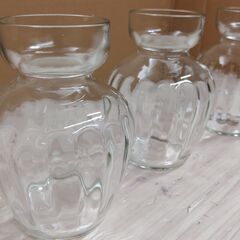 美品　3点セット　花瓶　フラワーベース　ヒヤシンスガラスポット　水栽培用のヒヤシンスビン　高さ15㎝　の画像