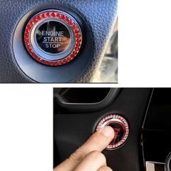 エンジンスタートボタン/デコレーションリング②（新品）レッドの画像
