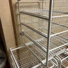 IKEA ALGOT ランドリーバスケット ホワイト 3個セットの画像