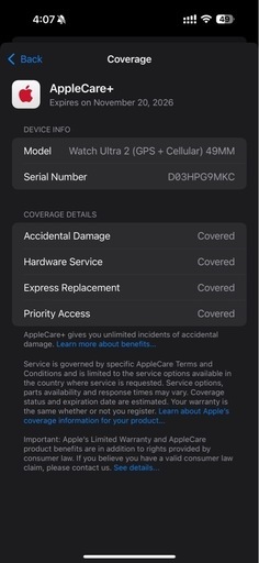 Apple Watch Ultra 2ブラック ミラネーゼループ Mサイズ　Applecare+ 付き