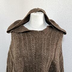 Ungrid アングリッド アルパカ混ポンチョ アウター ダークブラウン F レディースの画像