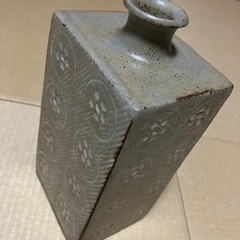 島岡達三　象嵌扁壺　益子焼き