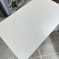 【引取限定】カウンターテーブル ホワイト 収納棚付き テーブルのみの画像