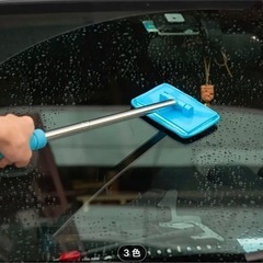 新品未使用マイクロファイバークロス付き伸縮式車用フロントガラスクリーナーツール ガラスワイパー、自動車メンテナンス黒の画像