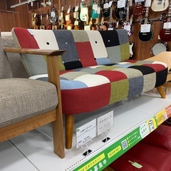 【軽トラ無料貸し出し】【2人掛けパッチワークソファー】【トレファク所沢店】 の画像