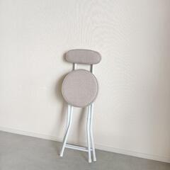 新品②　アイリスプラザ ダイニングチェア 折りたたみ椅子 ベージュ コンパクト 軽量 の画像