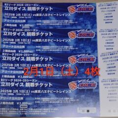 2月1日4枚 立川ダイスvs八王子ビートレインズチケット