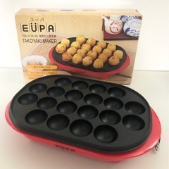 【中古品】EUPA ユーパ 電気たこ焼き器 レッド TSK-21...