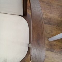 ★ジモティ割あり★  ダイニングチェア ベージュ×ブラウン H×D×W クリーニング済み MT3376の画像