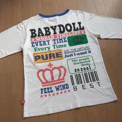 中古　VネックロンＴ　白　L　ベビードールBABYDOLLベビド