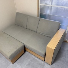 【急募】グレー　ソファベッド　収納付き