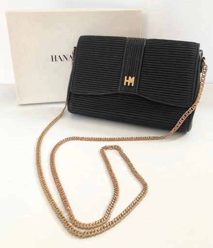 M\n【中古品】HANAE MORI ハナエモリ Vintage レディース ショルダーバッグ クラッチバッグ ブラック
