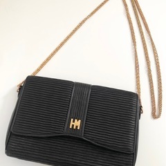 M【中古品】HANAE MORI ハナエモリ Vintage レディース ショルダーバッグ クラッチバッグ ブラック　の画像