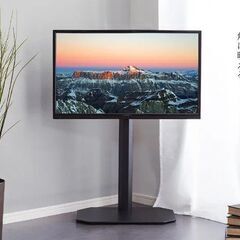 壁寄せテレビスタンド スイング式　(ロータイプ OTG BK)