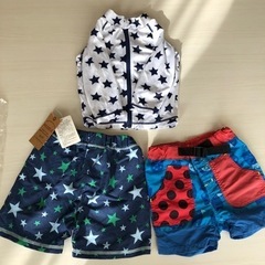 最終お値下げ😊 子供用★水着80size 3点セット(1枚は新品...