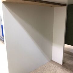 【A266】平机 棚収納付き 茶/白の画像