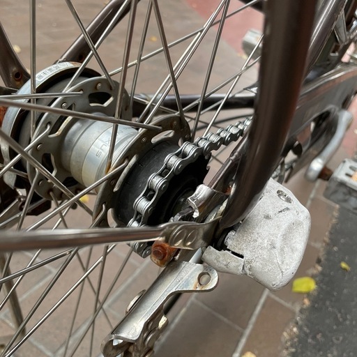 【タイヤチューブ新品】 パナソニック 通学車   27インチ 3段変速 オートライト