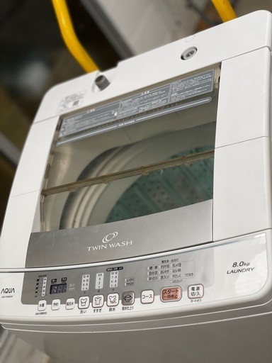 送料・設置込み可　洗濯機　8kg AQUA 2019年【分解クリーニング済み】