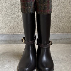 値下げ↓中古◆長靴◆レインブーツ◆しまむら◆ハリスツイード◆Ｌの画像