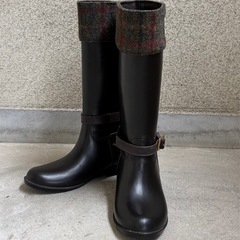 中古◆長靴◆レインブーツ◆しまむら◆ハリスツイード◆Ｌ