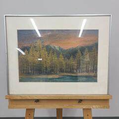 絵画　風景画　額装　P4サイズの画像