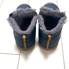 雪靴 ネイビー ショートブーツ 18cmの画像