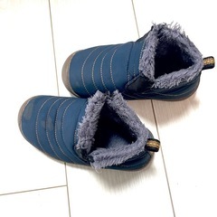 雪靴 ネイビー ショートブーツ 18cmの画像